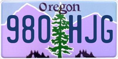 OR license plate 980HJG