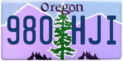 OR license plate 980HJI