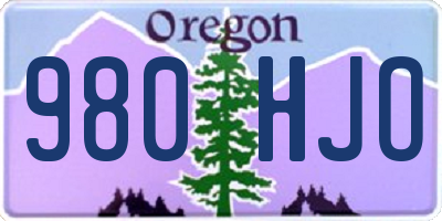 OR license plate 980HJO