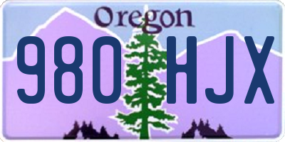 OR license plate 980HJX