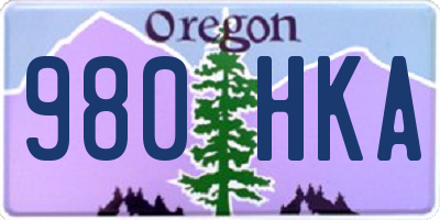 OR license plate 980HKA