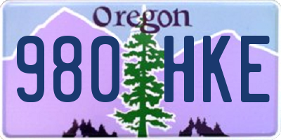 OR license plate 980HKE