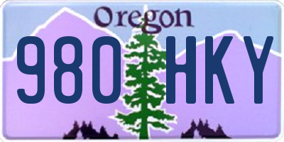 OR license plate 980HKY