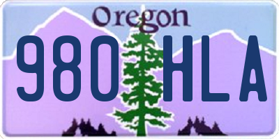 OR license plate 980HLA