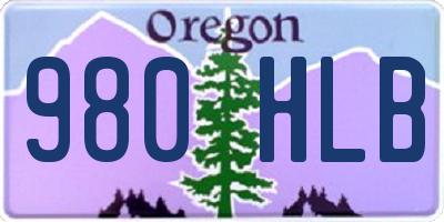 OR license plate 980HLB