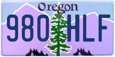 OR license plate 980HLF