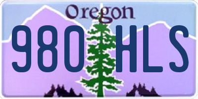 OR license plate 980HLS