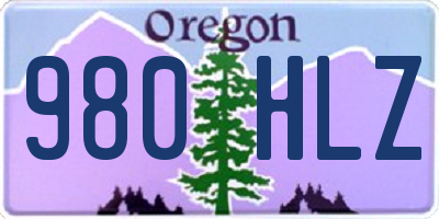 OR license plate 980HLZ