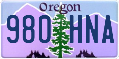 OR license plate 980HNA