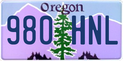 OR license plate 980HNL