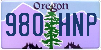 OR license plate 980HNP