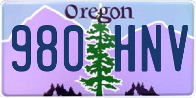 OR license plate 980HNV