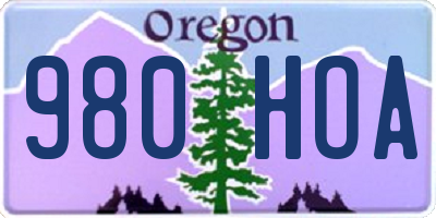 OR license plate 980HOA