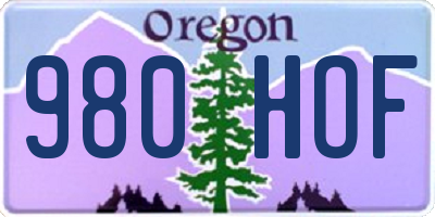 OR license plate 980HOF