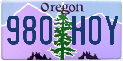 OR license plate 980HOY