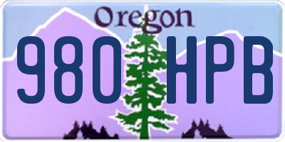 OR license plate 980HPB