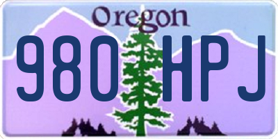 OR license plate 980HPJ