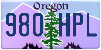 OR license plate 980HPL