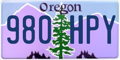 OR license plate 980HPY