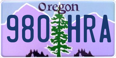 OR license plate 980HRA