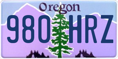 OR license plate 980HRZ