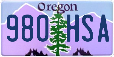 OR license plate 980HSA