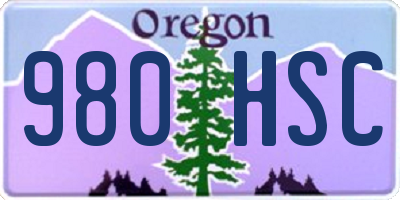 OR license plate 980HSC