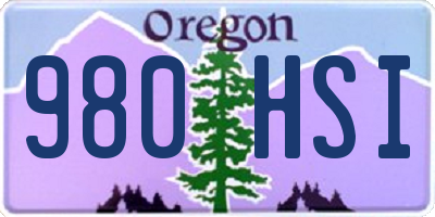 OR license plate 980HSI