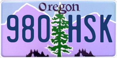 OR license plate 980HSK