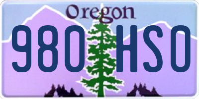 OR license plate 980HSO