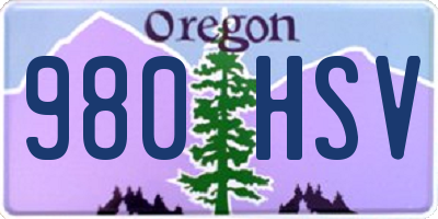 OR license plate 980HSV