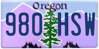 OR license plate 980HSW