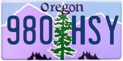 OR license plate 980HSY