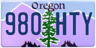 OR license plate 980HTY