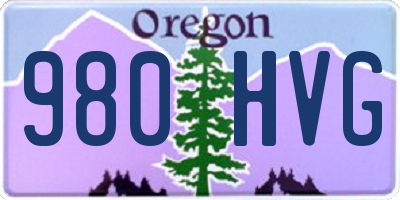 OR license plate 980HVG