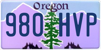 OR license plate 980HVP