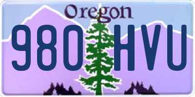 OR license plate 980HVU