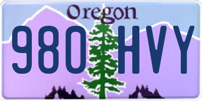 OR license plate 980HVY