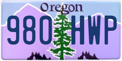 OR license plate 980HWP