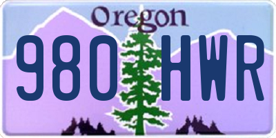 OR license plate 980HWR