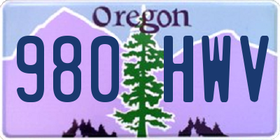 OR license plate 980HWV