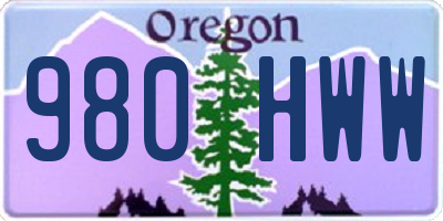 OR license plate 980HWW