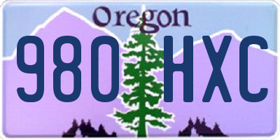 OR license plate 980HXC