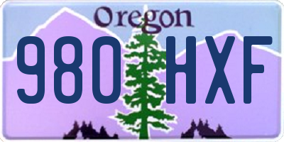 OR license plate 980HXF