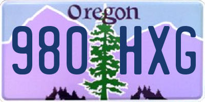 OR license plate 980HXG