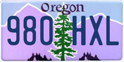 OR license plate 980HXL
