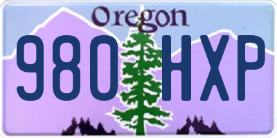 OR license plate 980HXP