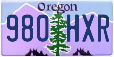 OR license plate 980HXR