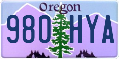 OR license plate 980HYA
