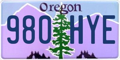 OR license plate 980HYE